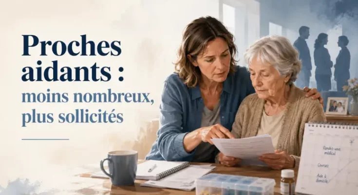 Proches aidants moins nombreux, plus sollicités